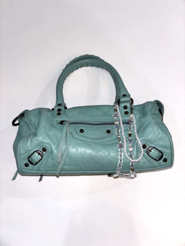 Balenciaga Chevre Classic Mini Twiggy Aquamarine