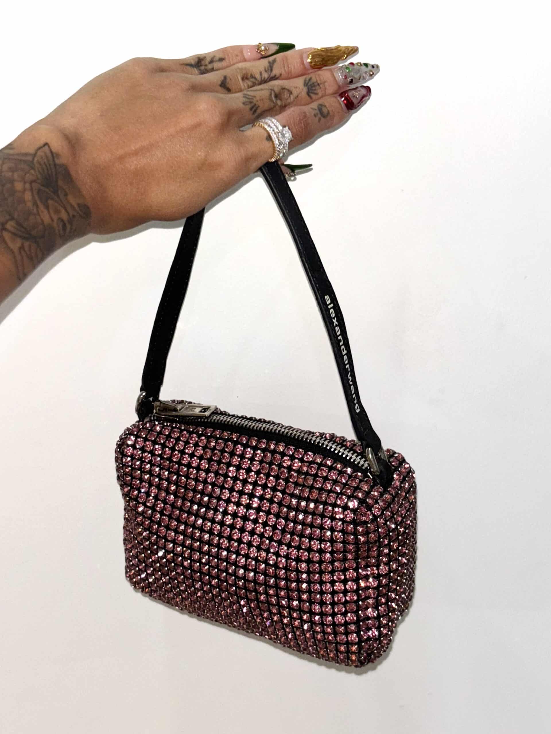 Alexander Wang heiress ラインストーン メッシュ ポーチ HEIRESS POUCH IN CRYSTAL MESH in WHITE | alexanderwang®