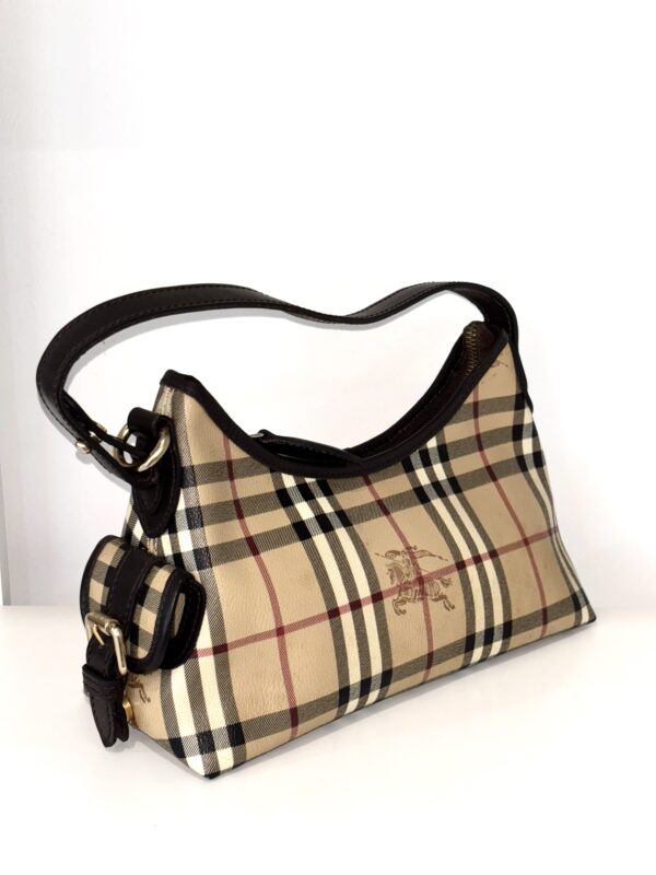 Burberry Haymarket Check Small Shoulder Bag Chocolate