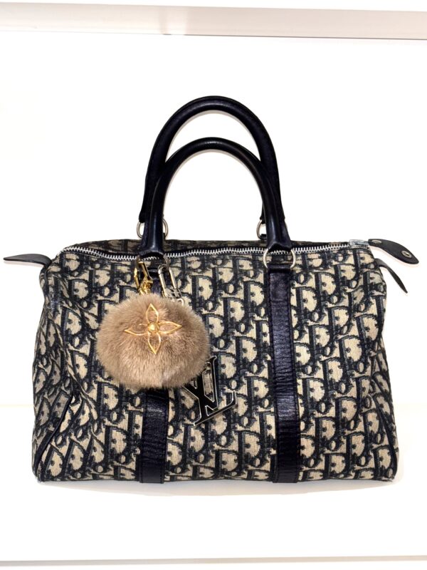 Dior Vintage Navy Monogram Boston 30