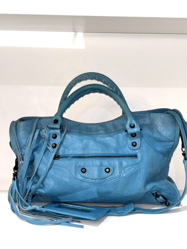 Balenciaga Turquoise Leather Classic City