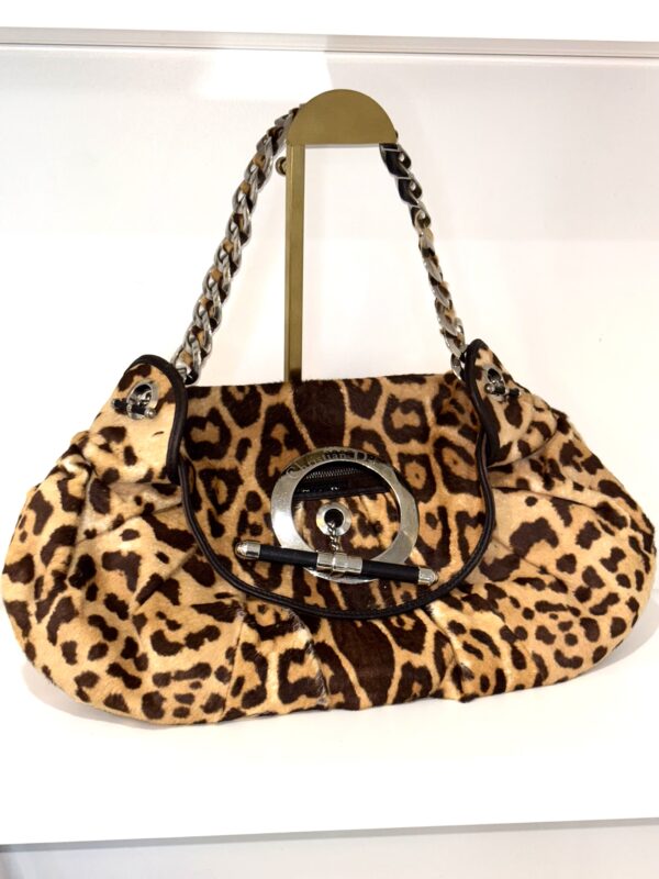 Dior Pony Hair Leopard Print Jazzclub Shoulder Bag