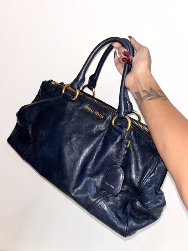 Miu miu Blue Vitello Tote