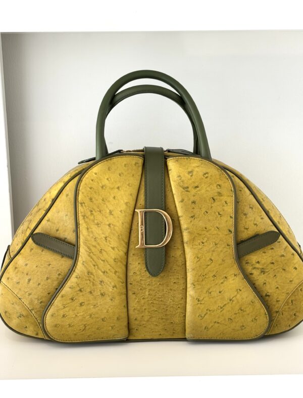 Dior Double Saddle Bowler Ostrich