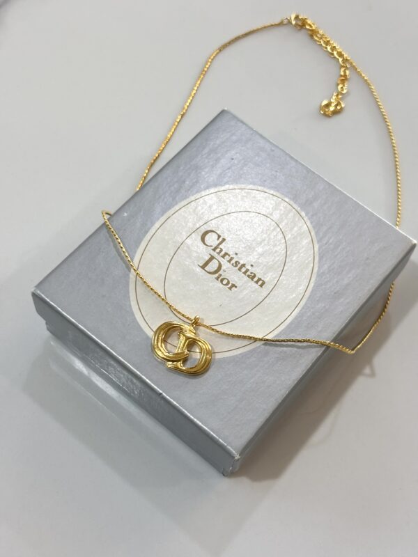 Christian Dior CD Gold Logo Necklace