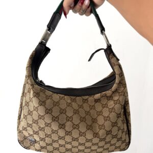 Gucci Canvas Pop Hobo Beige Ebony